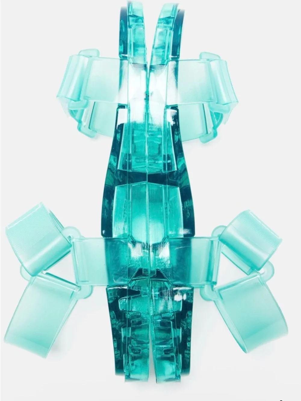 Fashion Nova Aqua Teal Jelly Adjustable Ankle Strap Sandals Size 11